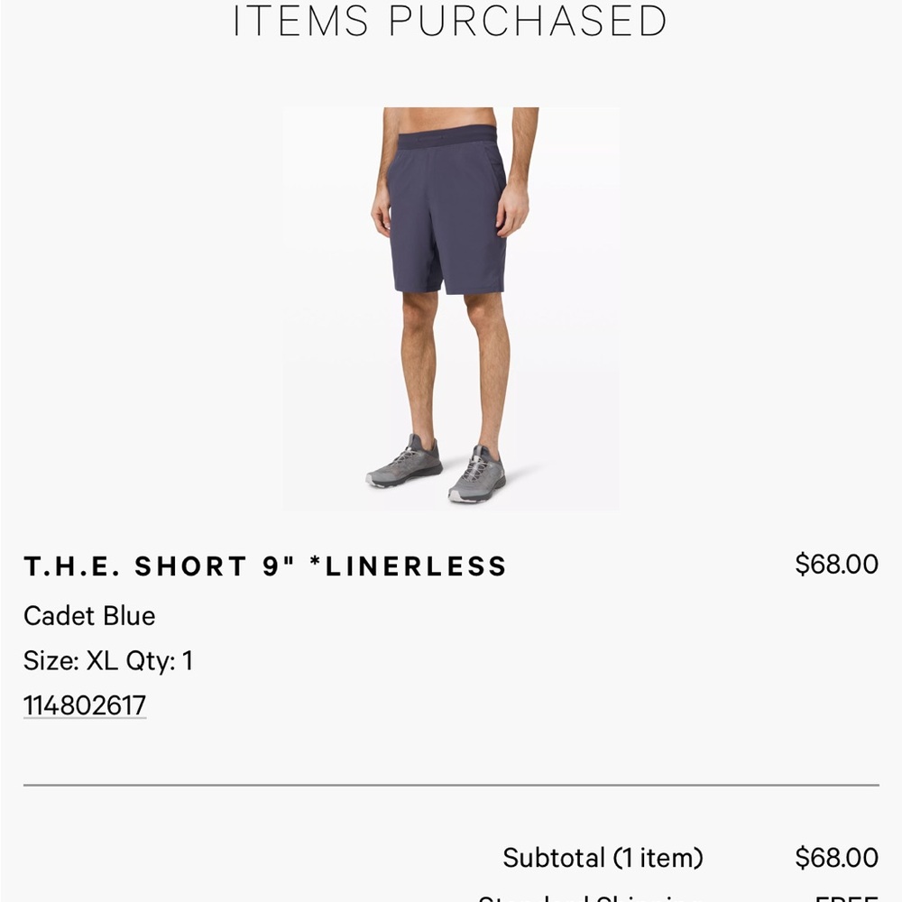 Lululemon T.H.E. SHORT 9" *LINERLESS